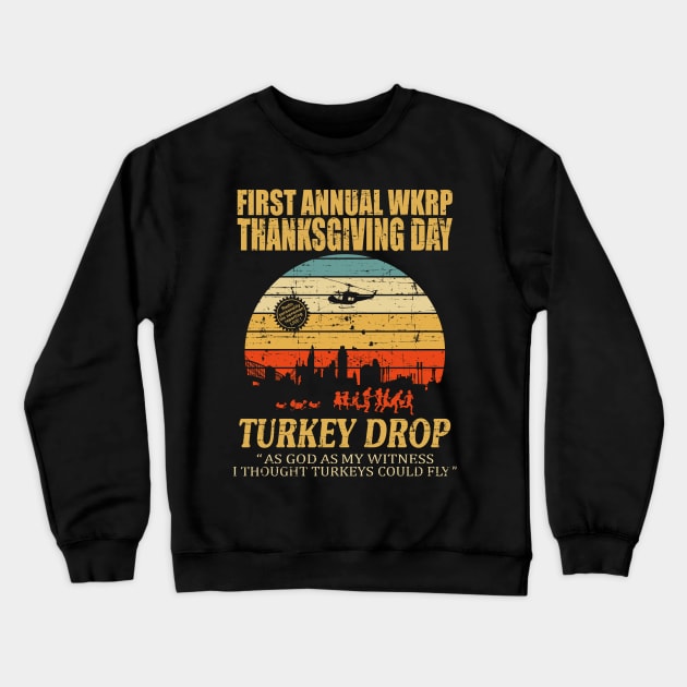 thanksgiving wkrp turkey drop Crewneck Sweatshirt by lisanna